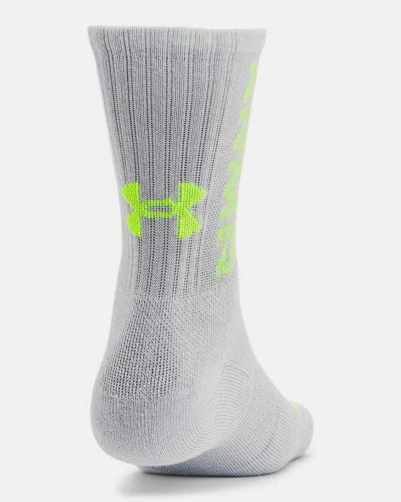 Unisex UA 3-Maker 3-Pack Mid-Crew Socks, Gray, pdpMainDesktop image number 2